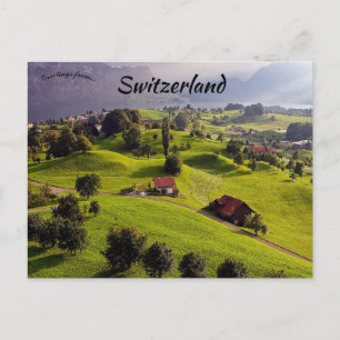 Countryside Sunset in Luzern Switzerland Postcard