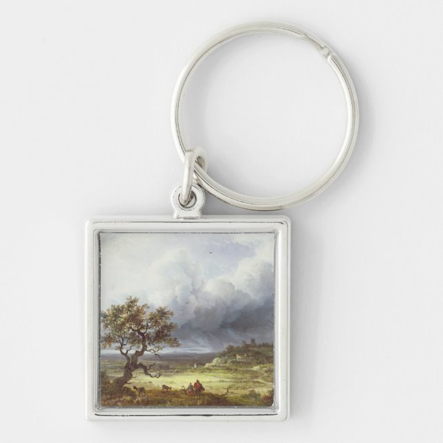 Countryside under a Stormy Sky Key Ring (Front)