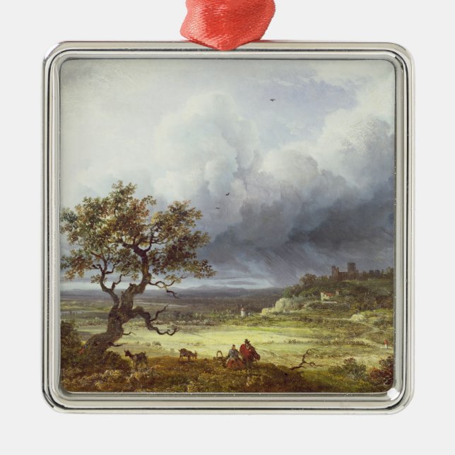Countryside under a Stormy Sky Metal Tree Decoration (Front)