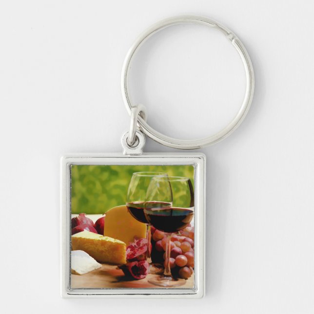 Countryside Wine, Cheese & Fruit Key Ring (Front)