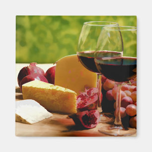 Countryside Wine, Cheese & Fruit Magnet
