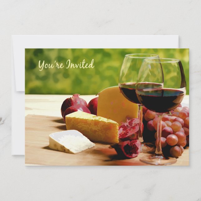 Countryside Wine, Cheese & Fruit You're Invited Invitation (Front)