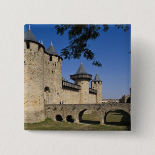 Counts Castle, Carcassonne, Aude, Languedoc, 15 Cm Square Badge