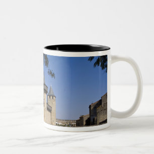 Counts Castle, Carcassonne, Aude, Languedoc, Two-Tone Coffee Mug