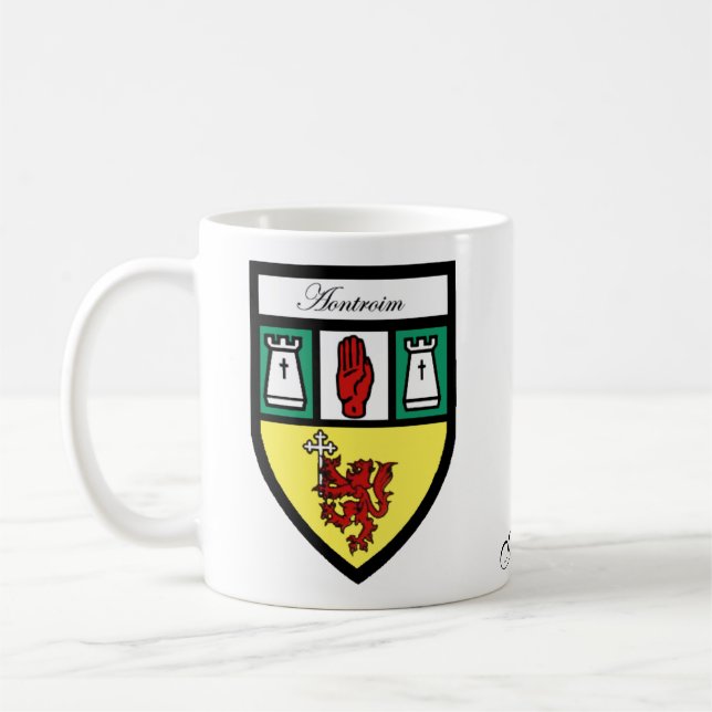 County Antrim Map & Crest Mugs (Left)