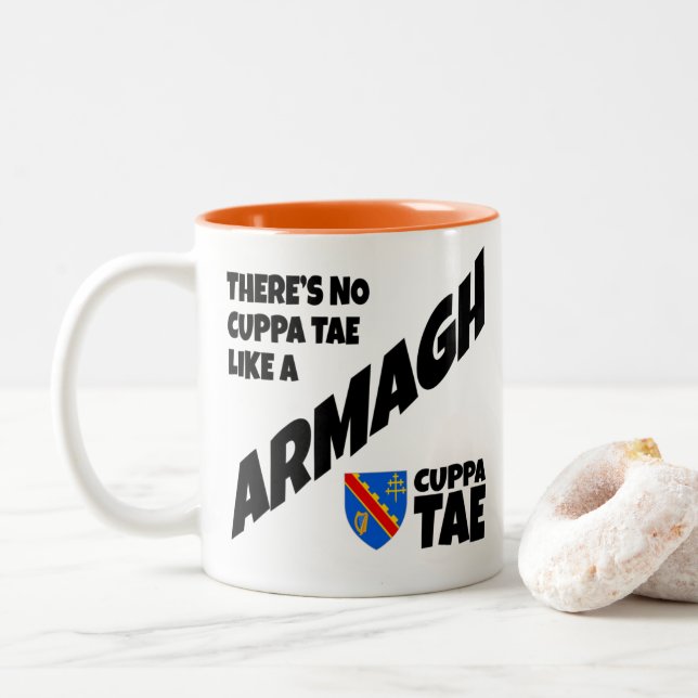 County Armagh Ireland  Two-Tone Coffee Mug (With Donut)