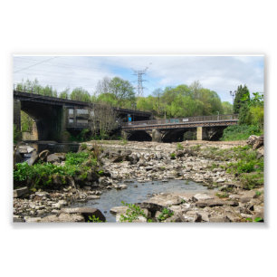 County Bridge and the River Calder, Sowerby Bridge Photo Print