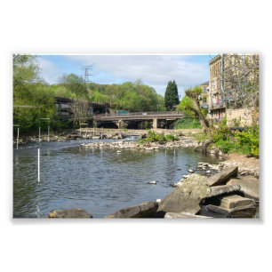 County Bridge and the River Calder, Sowerby Bridge Photo Print