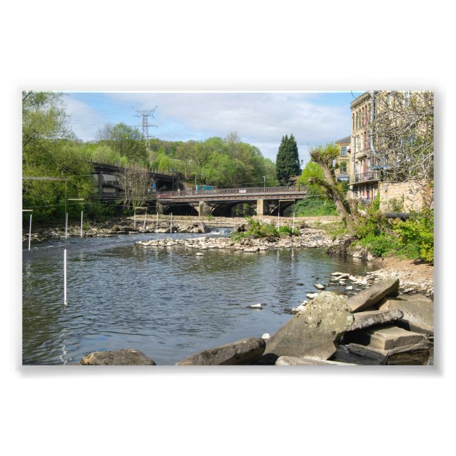 County Bridge and the River Calder, Sowerby Bridge Photo Print (Front)