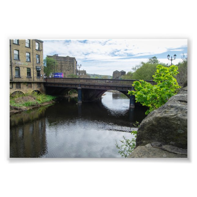 County Bridge and the River Calder, Sowerby Bridge Photo Print (Front)