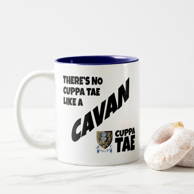 County Cavan Ireland  Two-Tone Coffee Mug (With Donut)