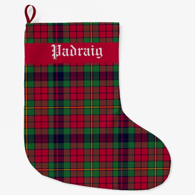 County Clare Tartan Customisable Large Christmas Stocking (Front)