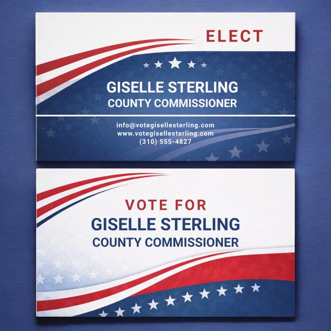 County Commissioner Election Campaign Voter Business Card (Creator Uploaded)