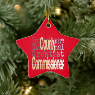 County Commissioner Extraordinaire Ceramic Tree Decoration