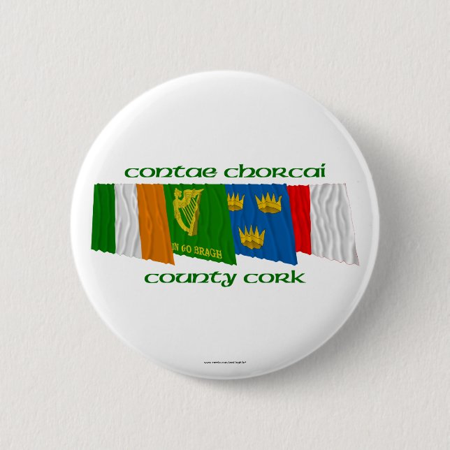 County Cork Flags 6 Cm Round Badge (Front)
