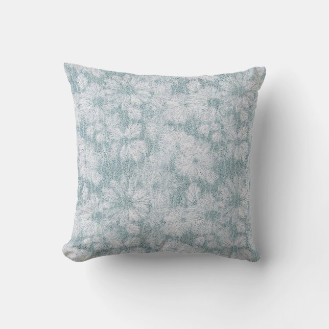 County Cottage Velvety Blue Daisy  Cushion (Front)