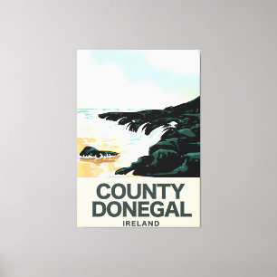 County Donegal Seaside travel poster Canvas Print