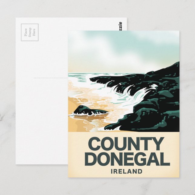 County Donegal Seaside travel poster Postcard (Front/Back)