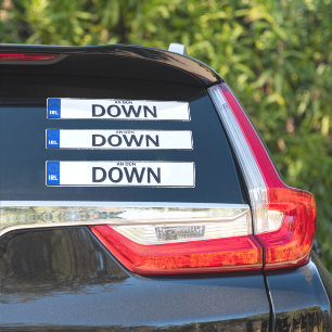 County Down Irish Reg Plate Decal Stickers x 3