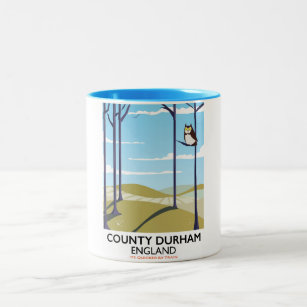 County Durham, England train poster Two-Tone Coffee Mug