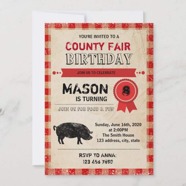 County Fair birthday invitation (Front)