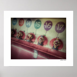 County Fair Clown Water Game Poster Print