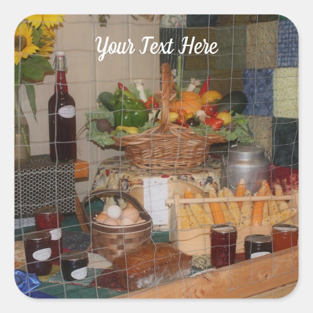 County Fair Food Display Personalised     Square Sticker (Front)