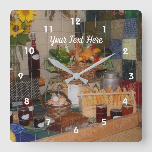 County Fair Food Display Personalized   Square Wall Clock (Front)