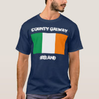 County Galway, Ireland with Irish flag