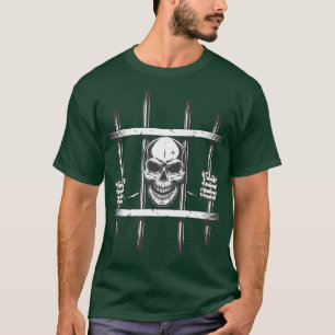 County Jail Inmate Skeleton Prisoner Halloween  T-Shirt