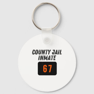 County Jail Prison Inmate 67 Halloween Funny Mens Key Ring