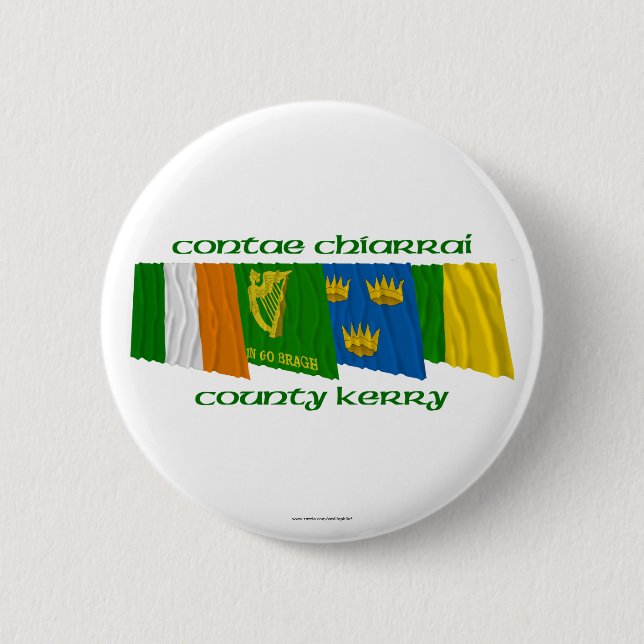 County Kerry Flags 6 Cm Round Badge (Front)