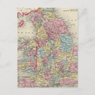 County Map Of England, And Wales Postcard