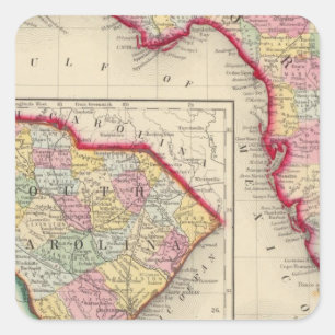 County Map Of Florida Square Sticker