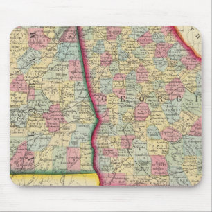County Map Of Georgia, And Alabama Mouse Mat