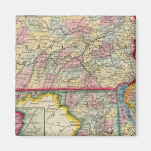 County Map Of Pennsylvania, New Jersey Magnet