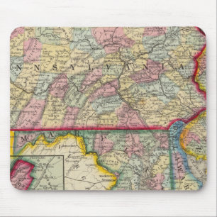 County Map Of Pennsylvania, New Jersey Mouse Mat
