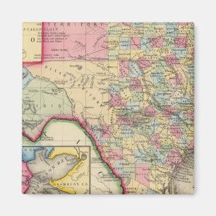 County Map Of Texas Magnet