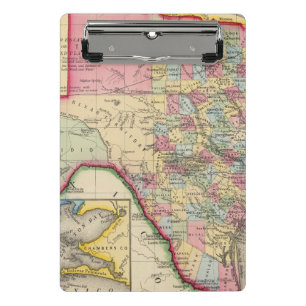 County Map Of Texas Mini Clipboard