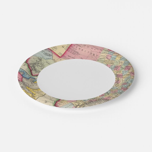 County Map Of Texas Paper Plate (Angled)