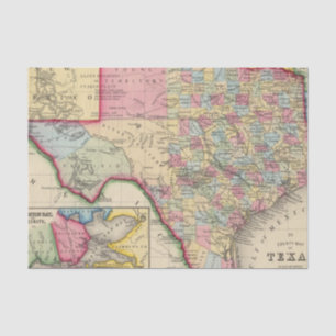 County Map Of Texas Tissue Paper