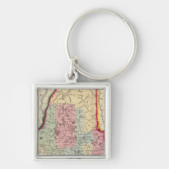 County Map Of The State Of Maine Key Ring (Front)