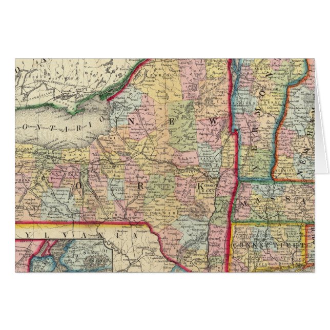 County Map Of The States Of New York (Front Horizontal)