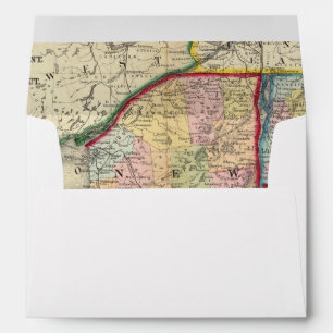 County Map Of The States Of New York Envelope