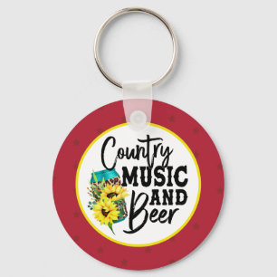 County Music and Beer Key Ring