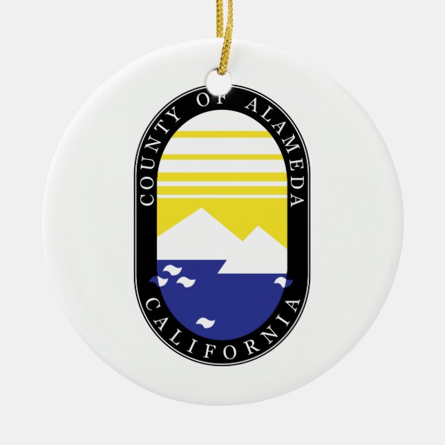 County of Alameda flag Ceramic Tree Decoration (Front)