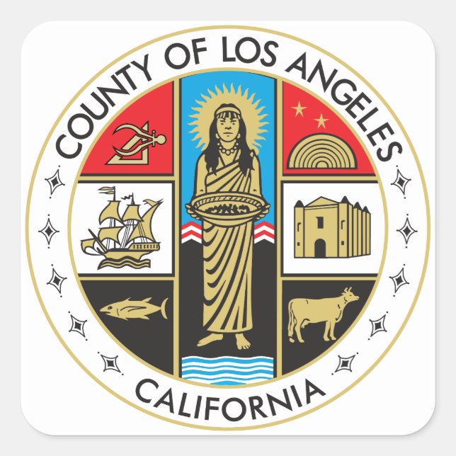County of Los Angeles Square Sticker (Front)