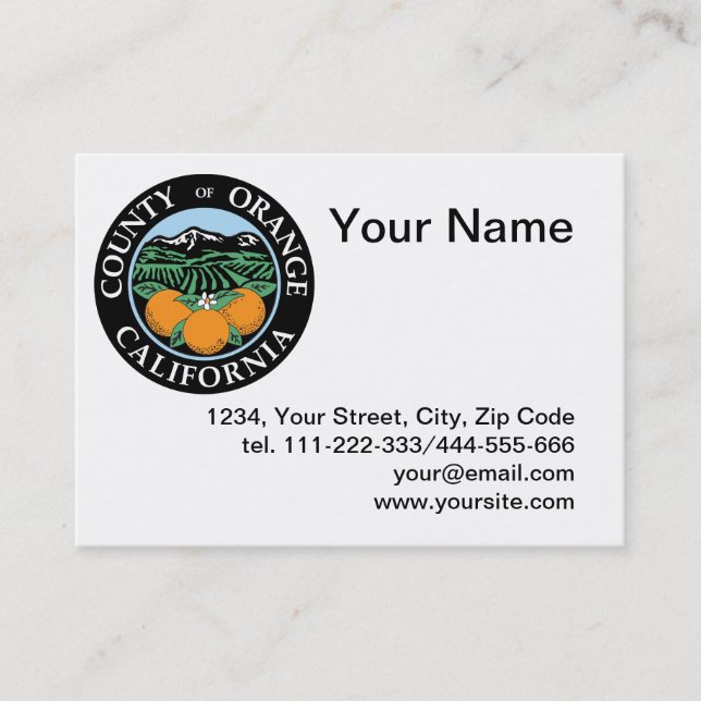 County of Orange seal Business Card (Front)