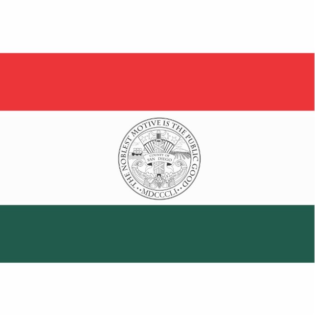 County of San Diego flag Standing Photo Sculpture (Front)