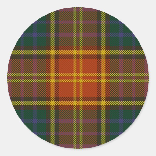 County Roscommon Irish Tartan Classic Round Sticker (Front)